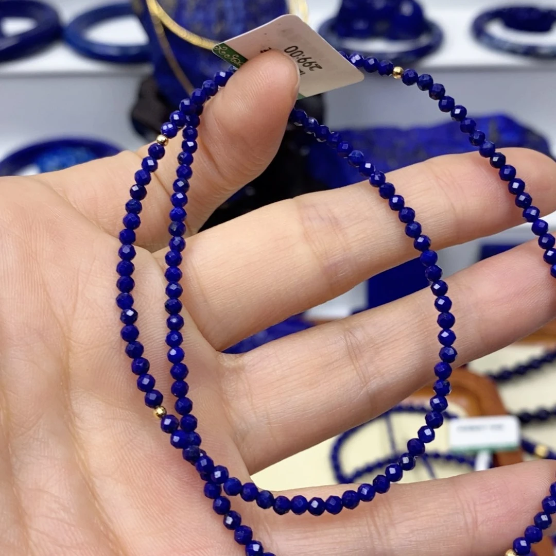 青金石颈饰18K金镶嵌影*