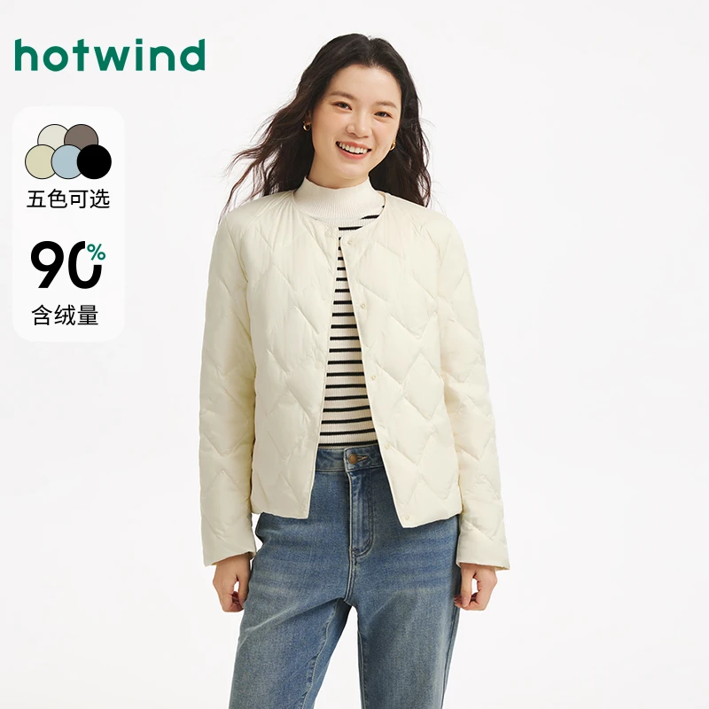 热风2025年冬季新款女士轻薄羽绒服F12W25809