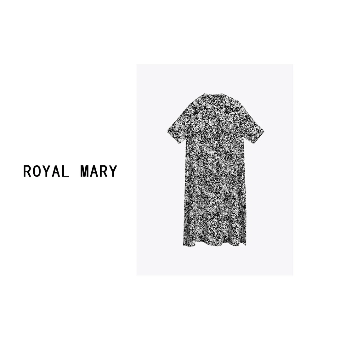 ROYAL MARY高奢时尚复古碎花显瘦显白百搭通勤气质连衣裙WJ570