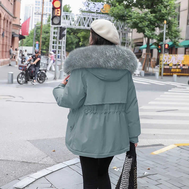 冬季新款女棉服保暖加绒加厚日韩系简约大气休闲舒适防风棉衣外套