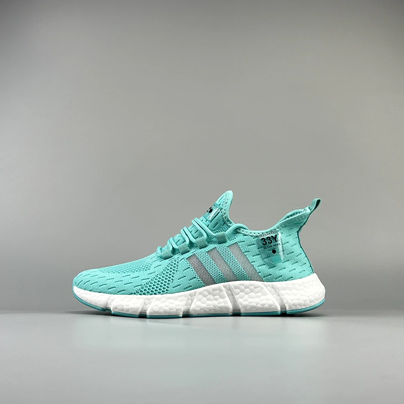 轻质爆米花男女夏季透气飞织网面鞋高弹减震网鞋2025爆款运动男鞋