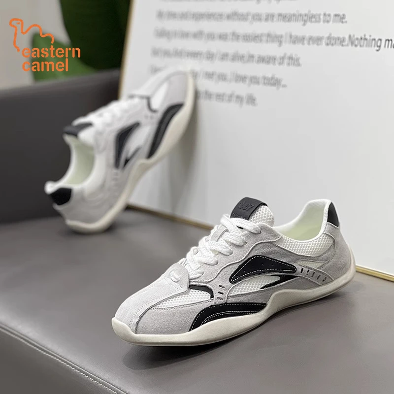 东方骆驼潮牌男鞋网面透气舒适休闲潮鞋软底时尚系带运动德训鞋子