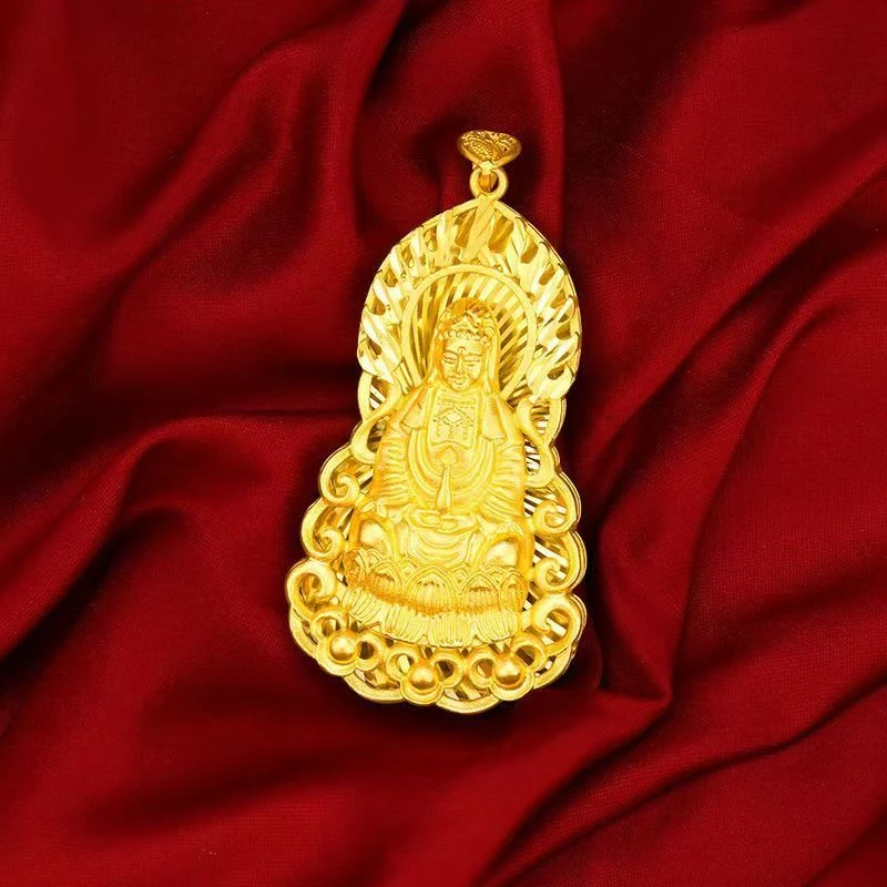 合金吊坠 【观音吊坠】金色轻奢民族风经典大气