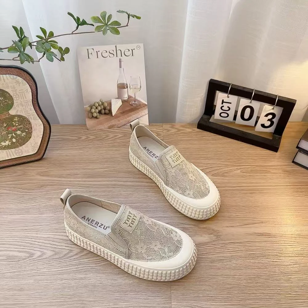 A211新款透网圆头舒适百搭软底渔夫鞋