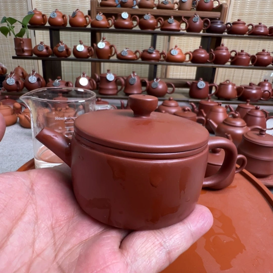 紫砂茶壶沥****线潮州手拉朱泥壶，微瑕不退换