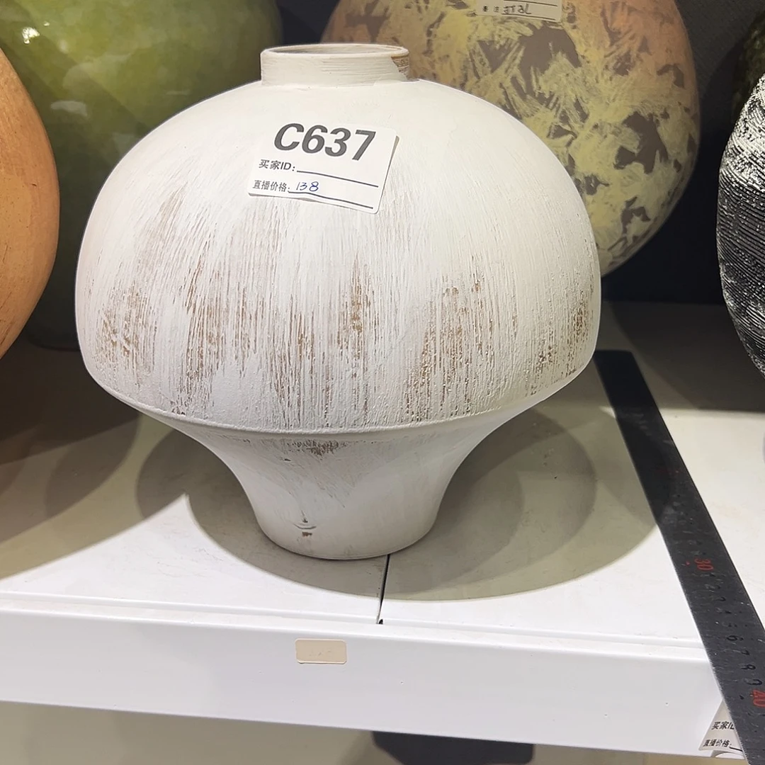 瓶C637高23口4陶瓷花瓶无孔