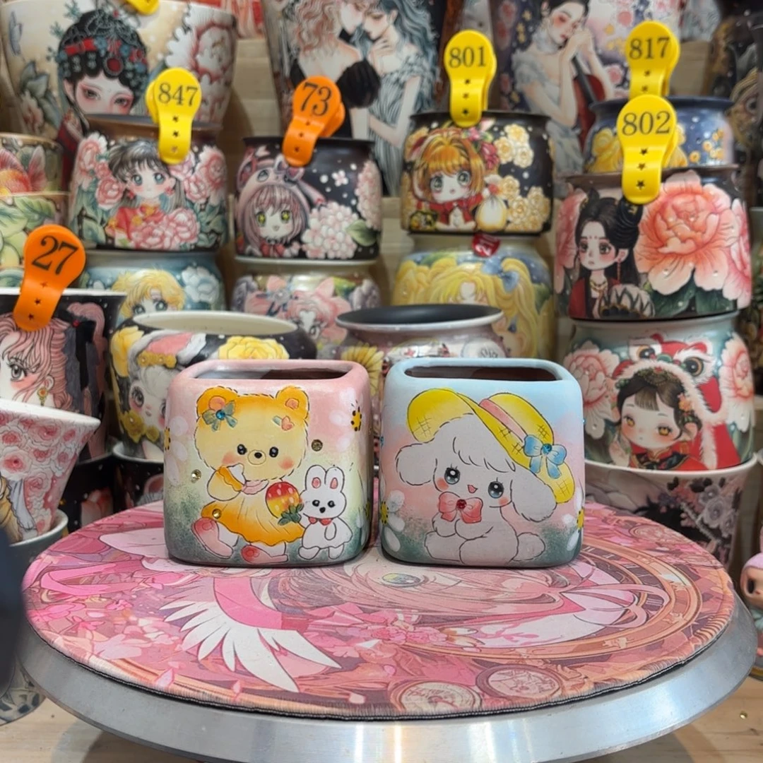 景德镇手绘花盆陶瓷7/8