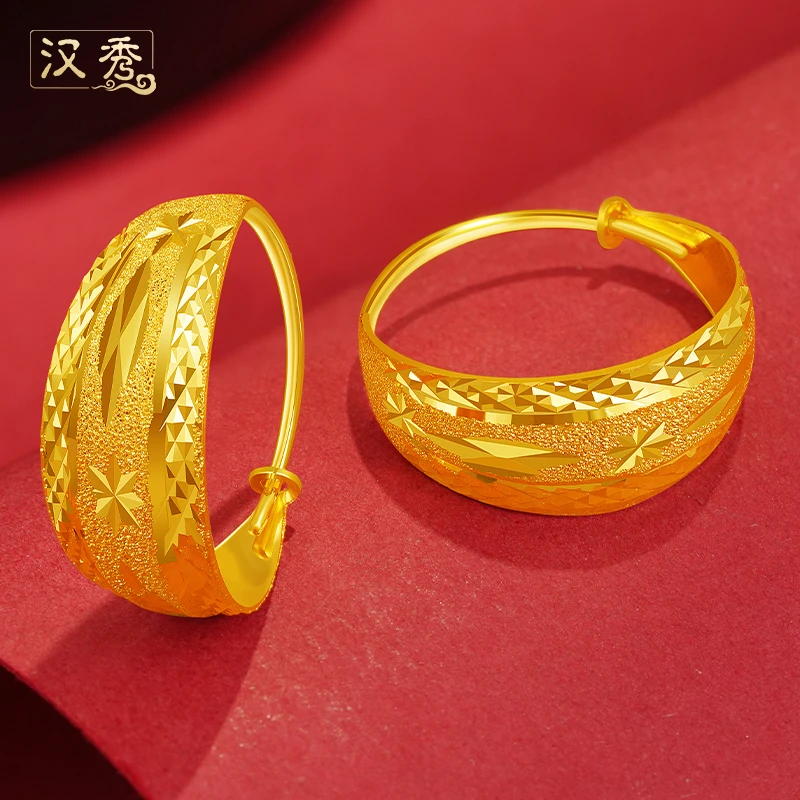 汉秀足金满天星耳饰女款树叶耳环蛇肚车花新款耳钉时尚百搭送妈妈