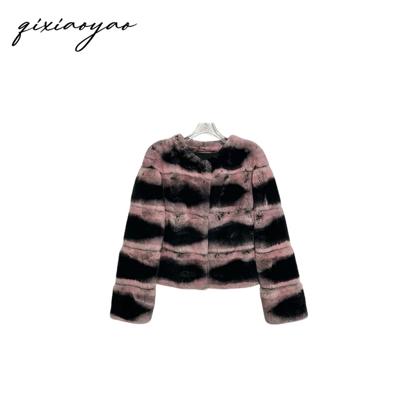 2024秋冬新款粉红豹龙猫皮草外套#BHHD069