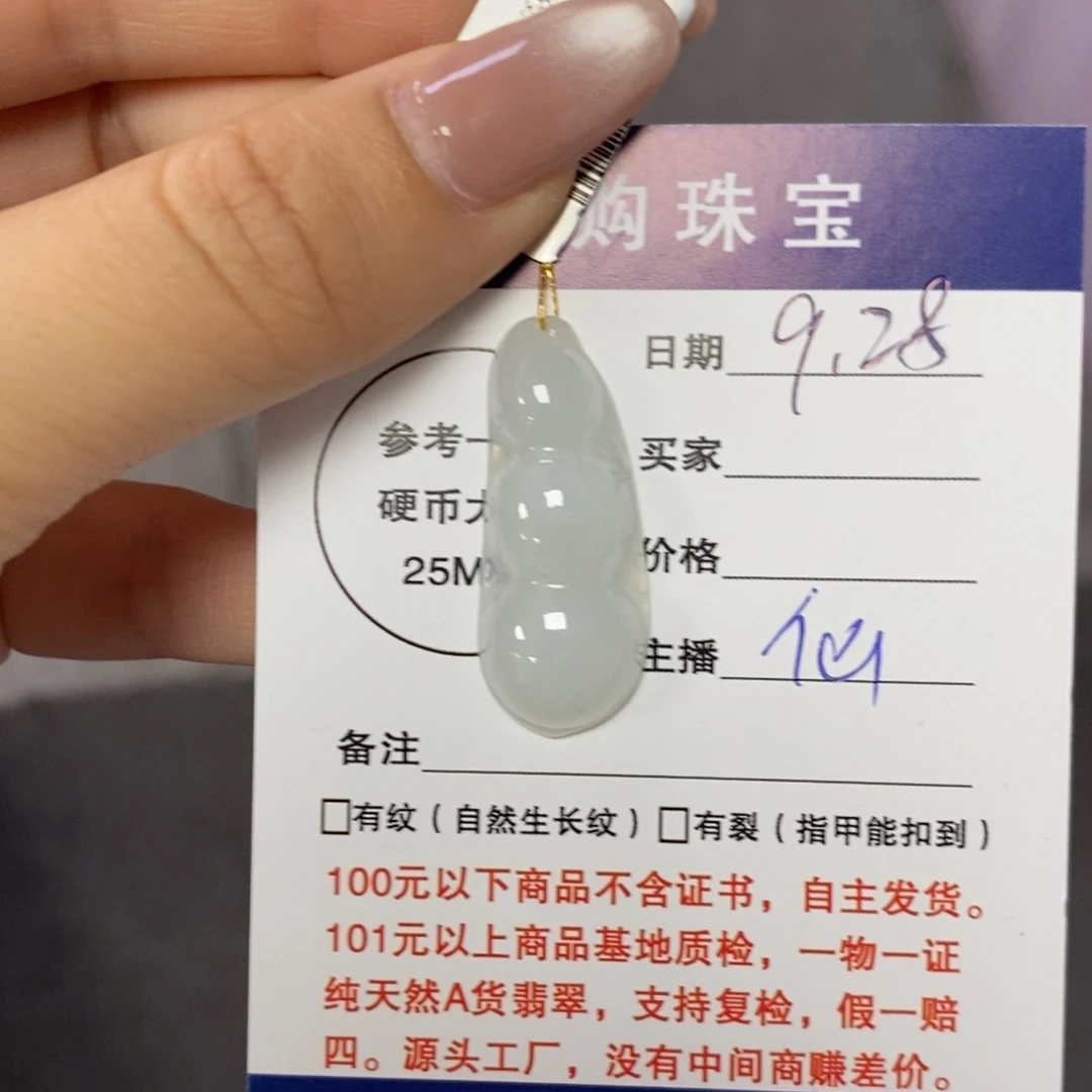颈饰未镶嵌翡翠福豆
