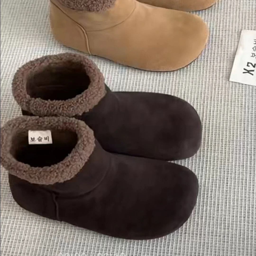 厚底增高加绒防水防滑女士冬季复古森系百搭雪地靴1098-1