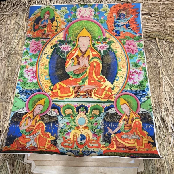 高端精品宗客巴大士绘画类唐卡AA59