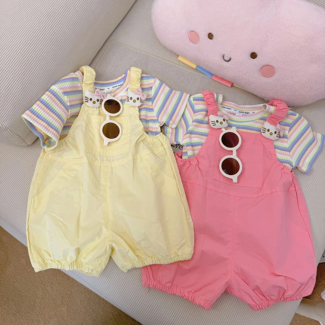 【新疆包邮】夏季新款彩虹短袖背带短裤两件套（带眼镜）P606