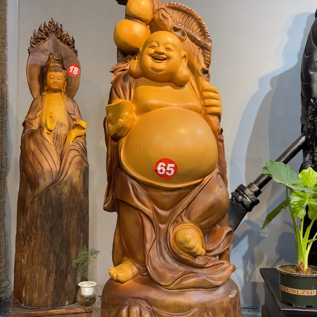 香樟木乌***墩笑脸弥勒招财纳福