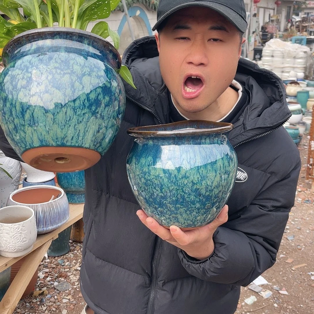 红陶扬扬花盆0223-1008