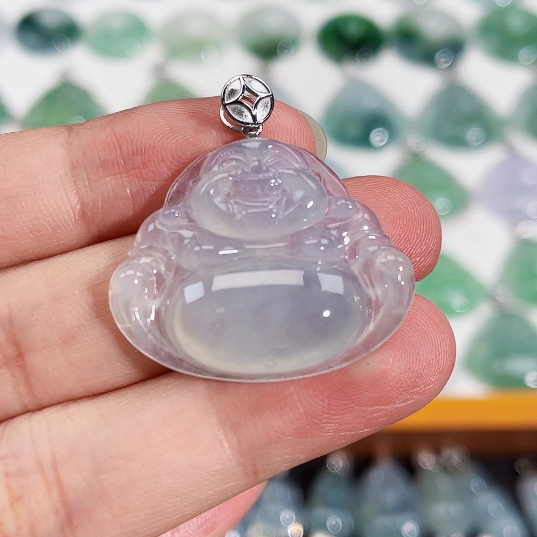 颈饰18K金镶嵌翡翠吊坠