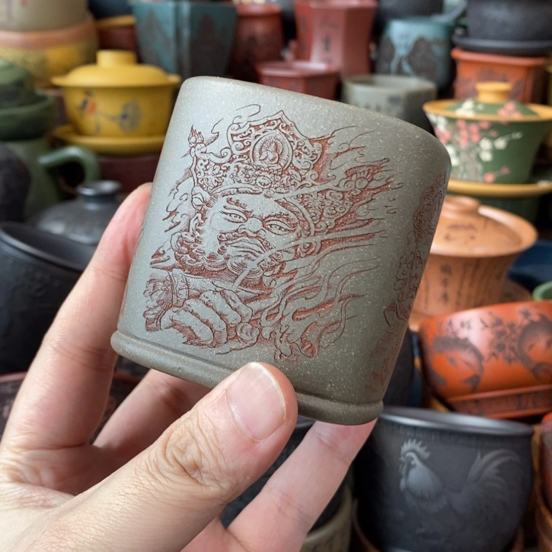 紫砂杯子宜兴全手工紫砂杯