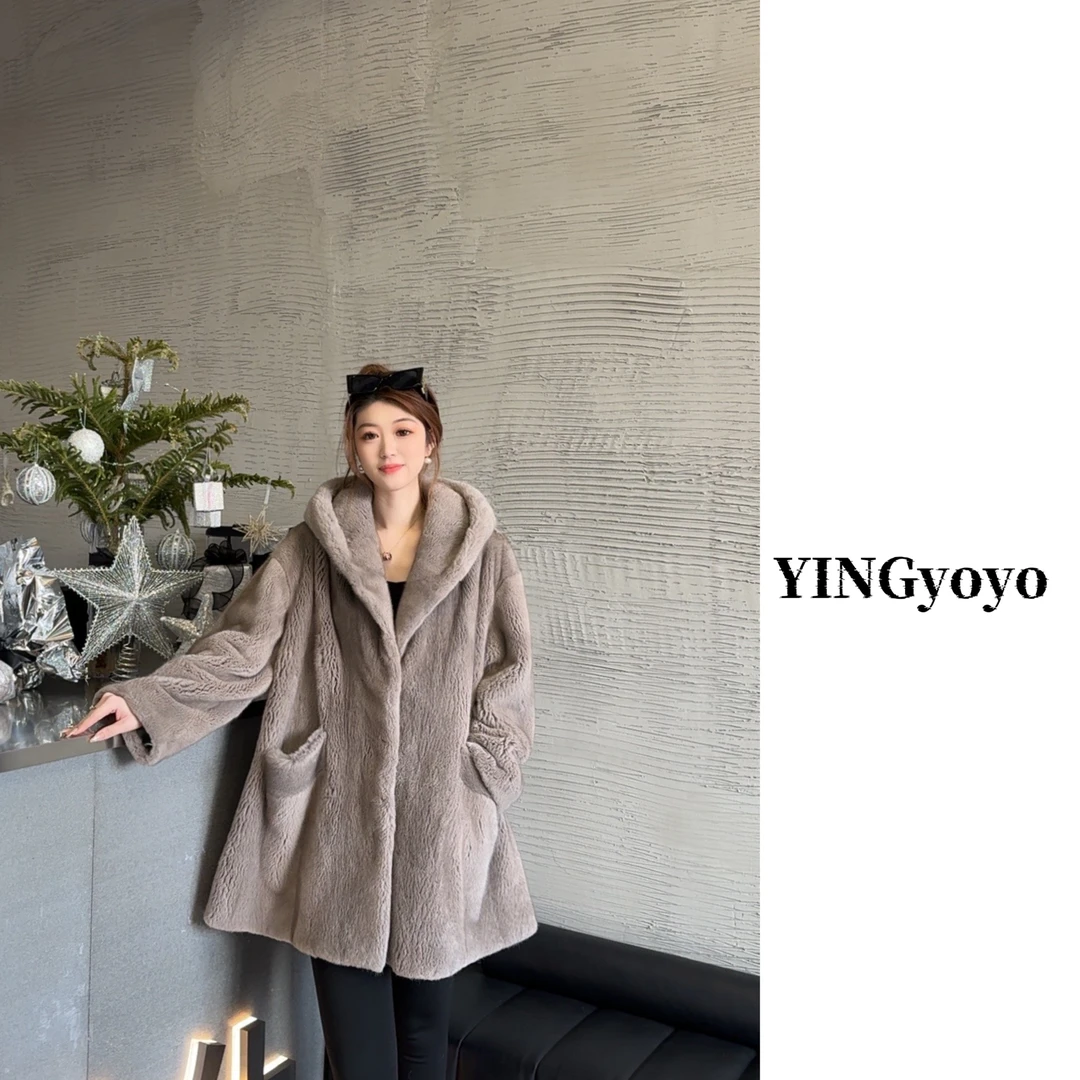 【YINGYOYO】影哥「闲谭落月」经典百搭水貂天鹅绒整貂YG24109