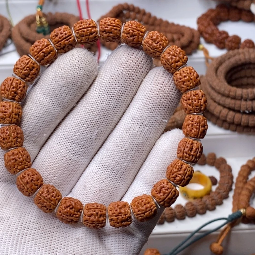 金刚菩提手串五瓣龙切高桩盘龙，尺寸11