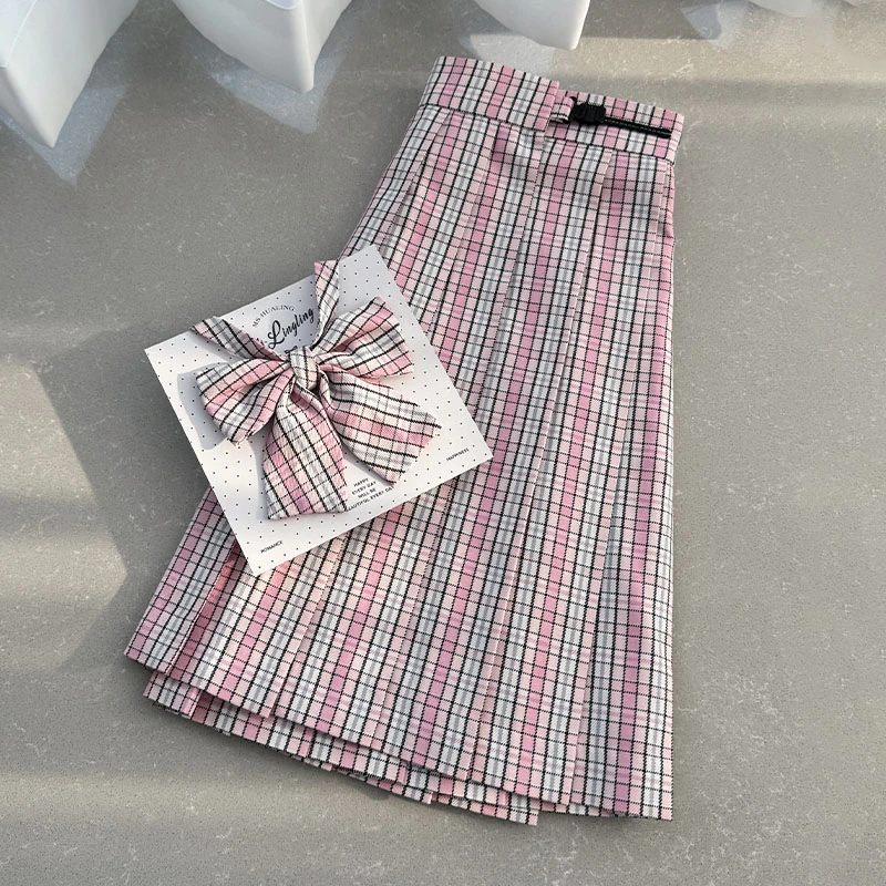 花铃太太新款春花jk格裙粉色短裙原创夏季学院风制服小个子轮褶裙