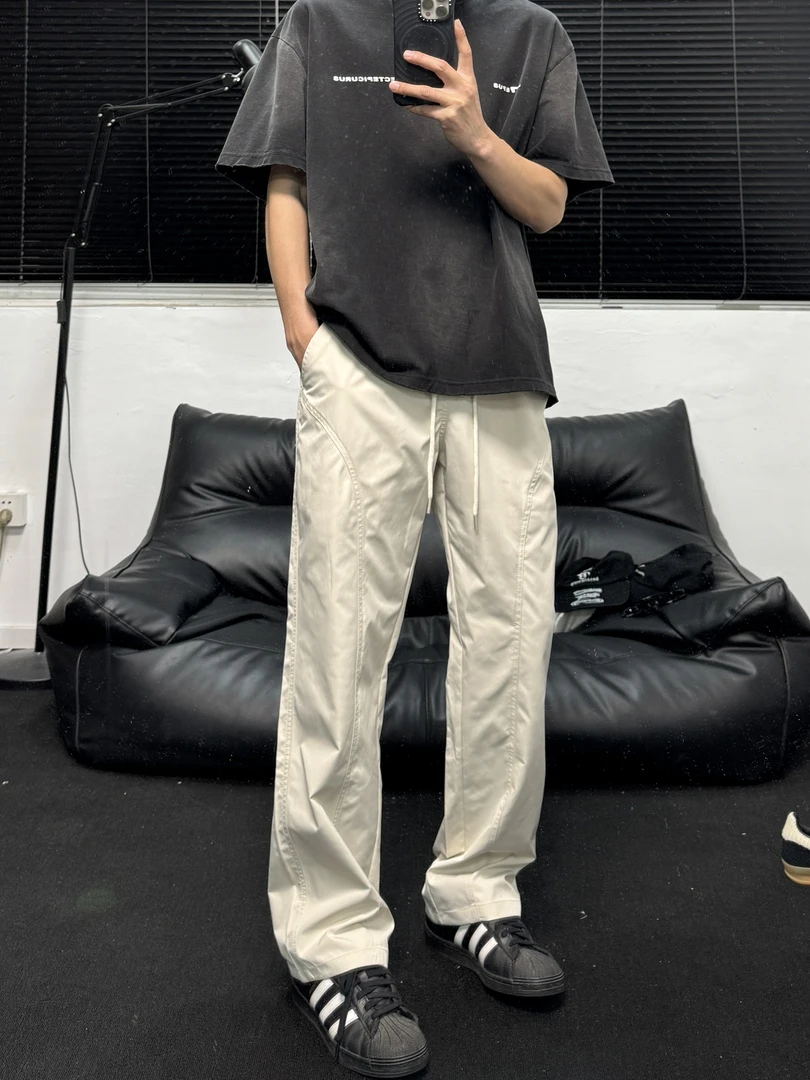 AY2025SS夏季拼接直筒休闲裤