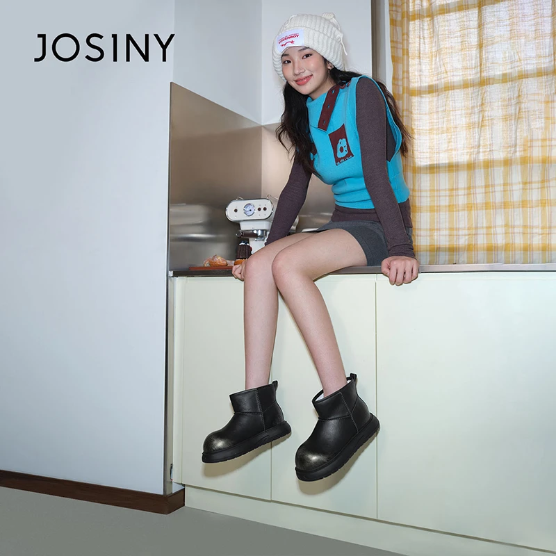 卓诗尼2025秋新沈月同款墩墩鞋厚底时尚男女同款雪地靴502A60776