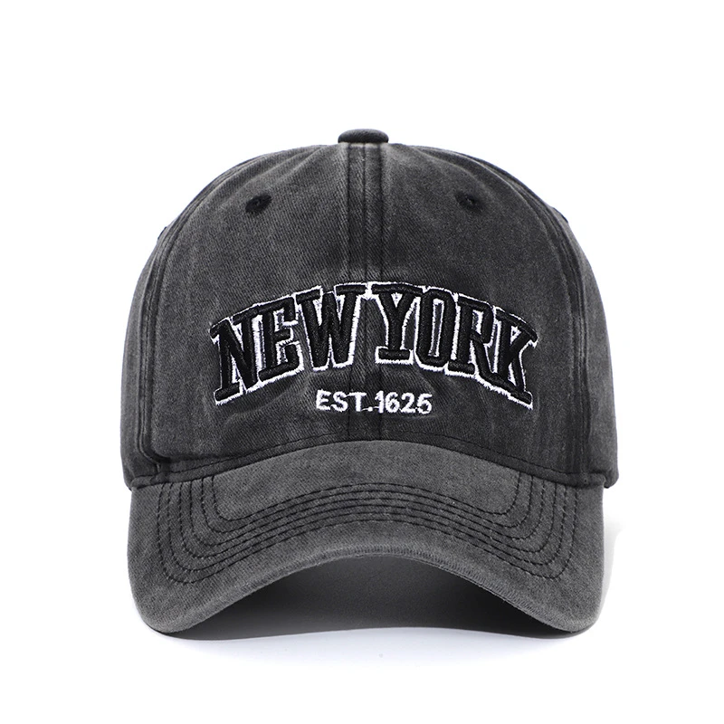 棒球帽子女韩版百搭ins复古做旧水洗棉大头围显脸小遮阳鸭舌帽男