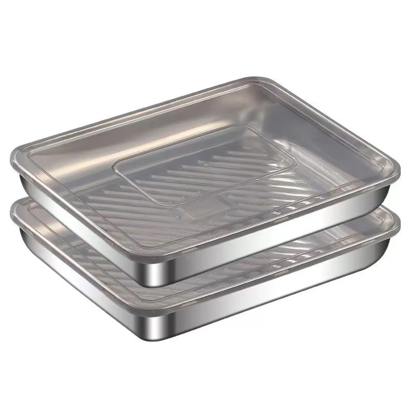 【新疆包邮】多功能带盖托盘长方形冰箱保鲜冷冻收纳盒厨房用