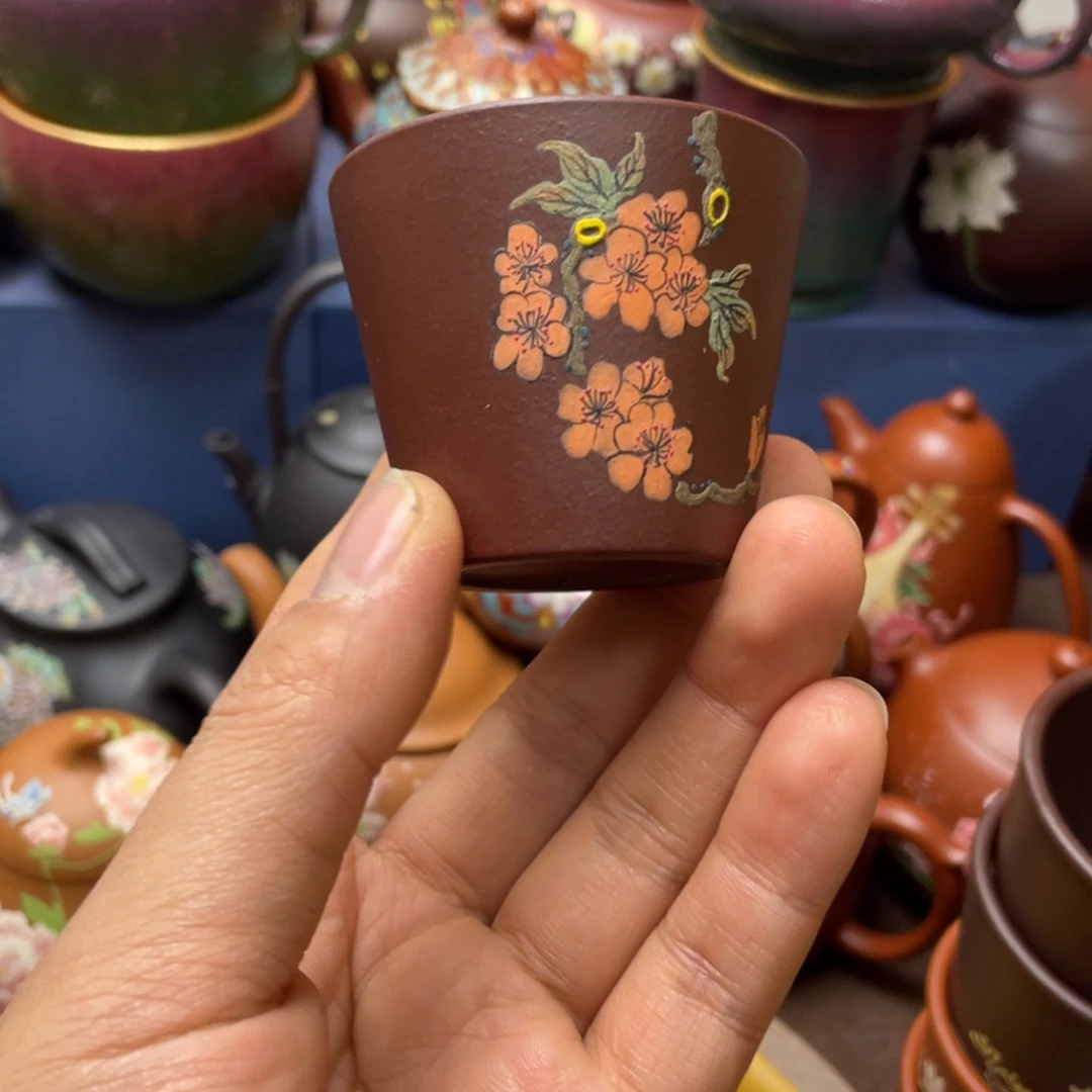 红泥茶杯紫砂主人杯50cc
