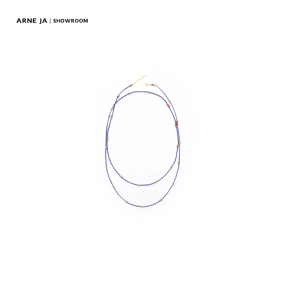 黄铜大理石项链 ARNE JA｜法式复古石串珠叠戴项链