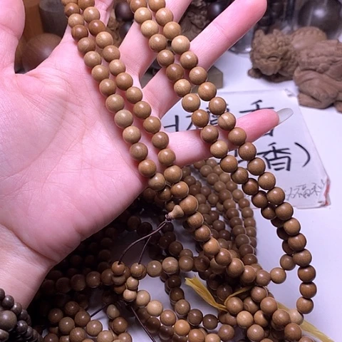 檀香木手串/手链檀香0.8/108多圈顺纹