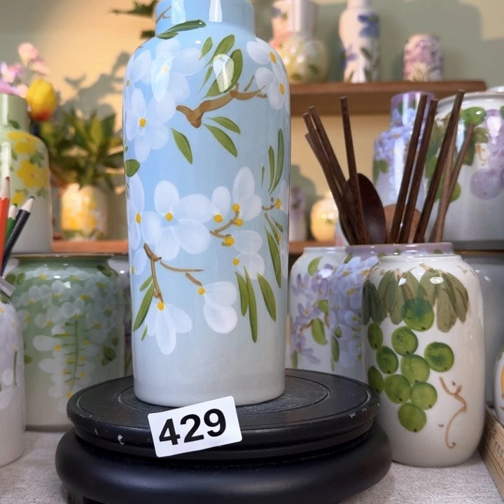景德镇手绘陶瓷花瓶摆件无孔