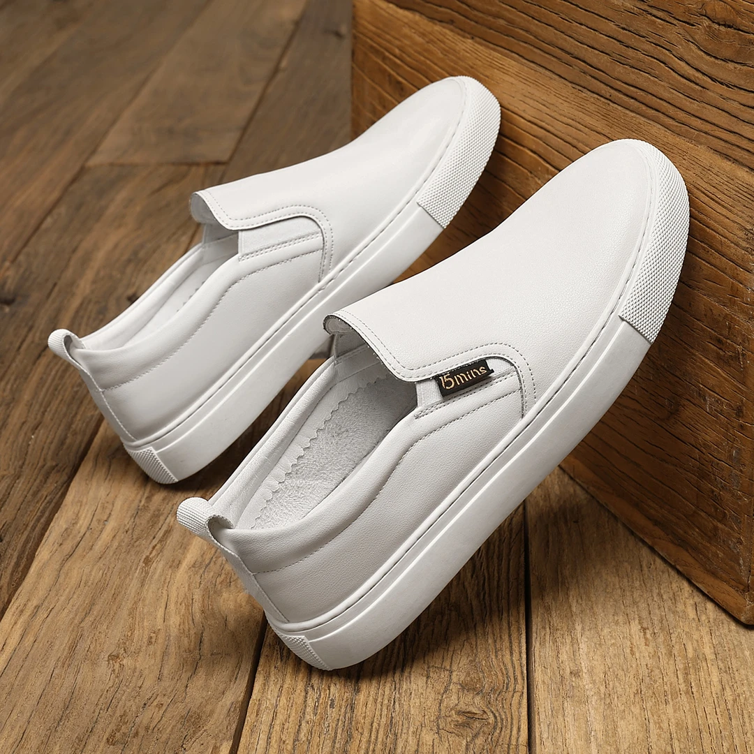 【热销爆款】秋款懒人男鞋平底板鞋低帮便捷套脚男乐福工作鞋小白