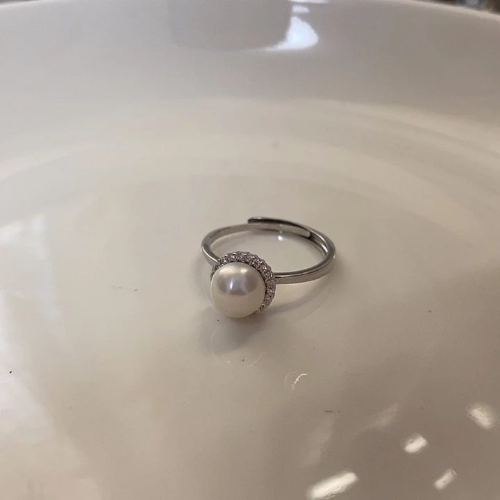 戒指淡水珍珠银S925镶嵌
