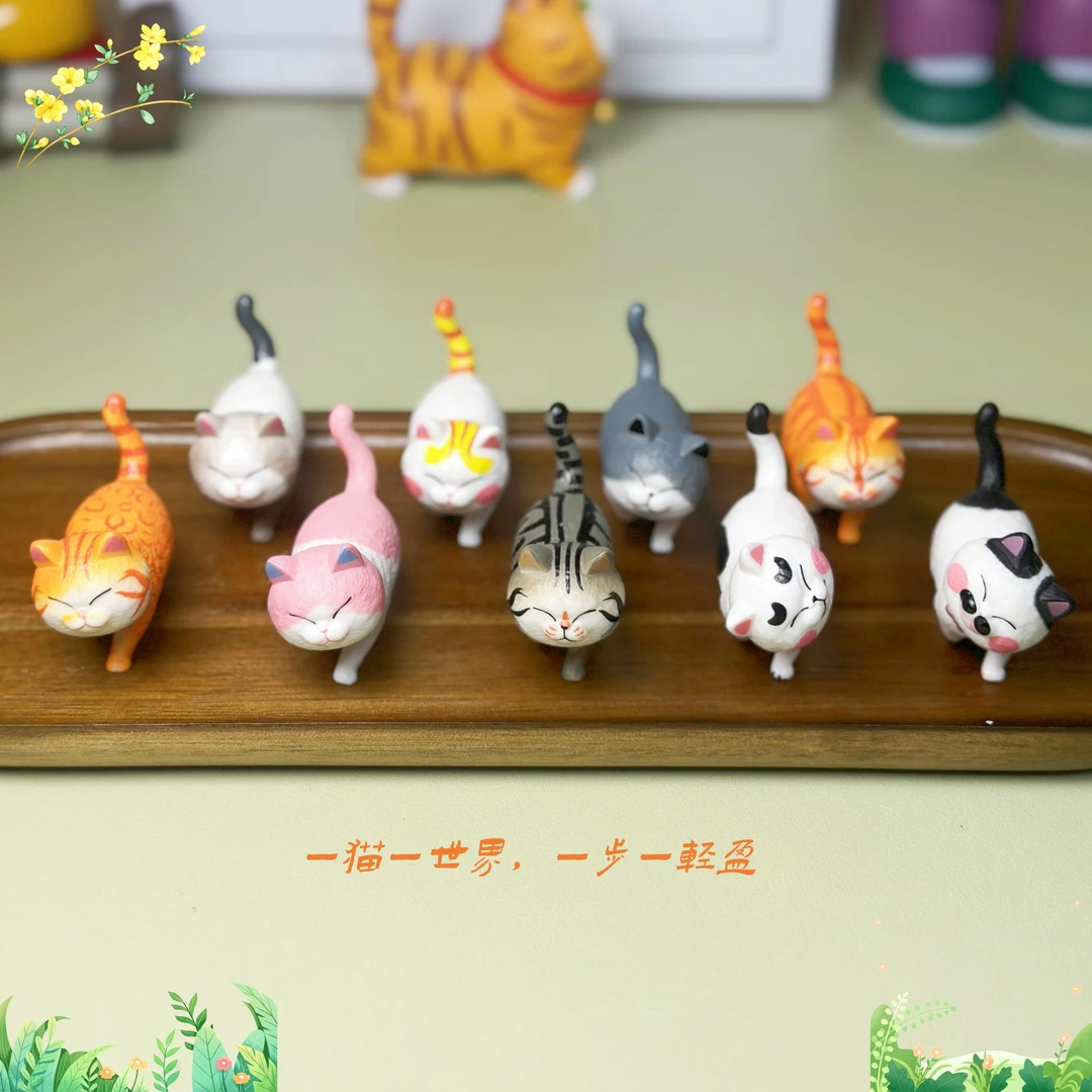 《九宫格》许愿+对对碰欧气猫咪摆件桌面装饰品DIY玩具