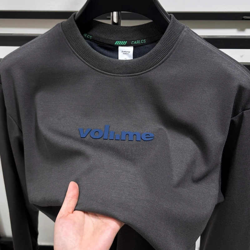 CATIA SELI春秋季字母休闲卫衣男士长袖圆领t恤百搭运动打底上衣