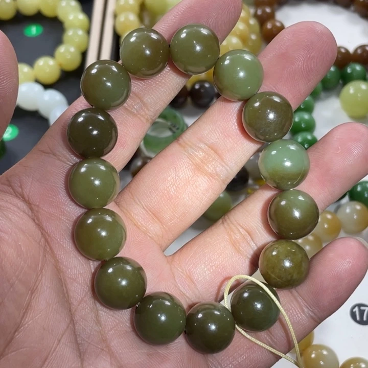 未镶嵌手串和田玉且末糖青卡14