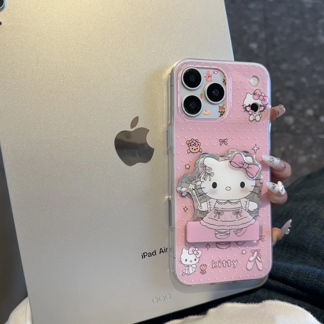 魔法KT猫翻盖支架适用苹果17Promax手机壳vivo华为oppo小米15防摔