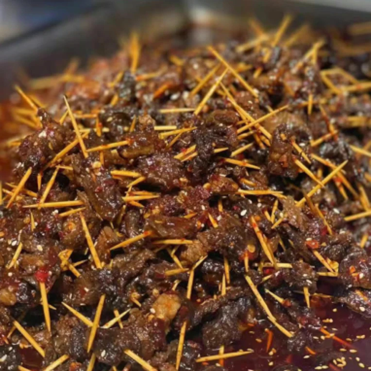 手工牙签牛肉（香辣型）真空包装，2包