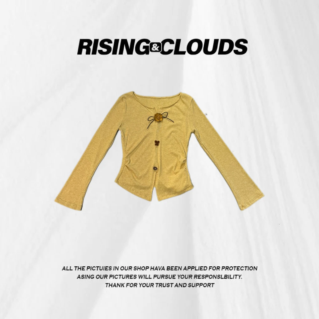 RISING&CLOUDS莎莎【芦苇荡】时尚休闲百搭舒适花朵小衫090337