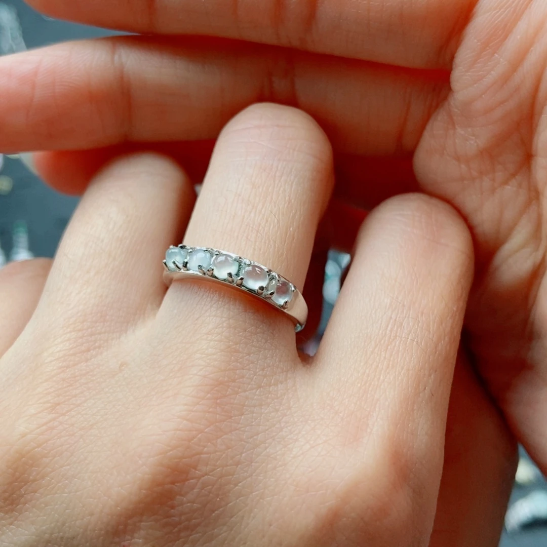 翡翠耳饰银S925镶嵌M*y翡翠首饰