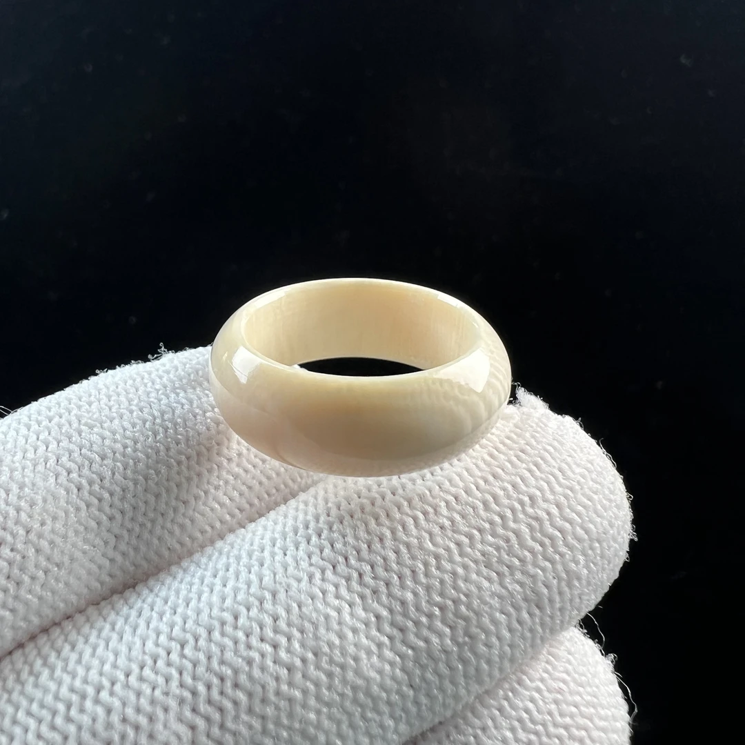 S2173天然猛犸牙跑环 戒圈16.6mm支持鉴定 假一罚四