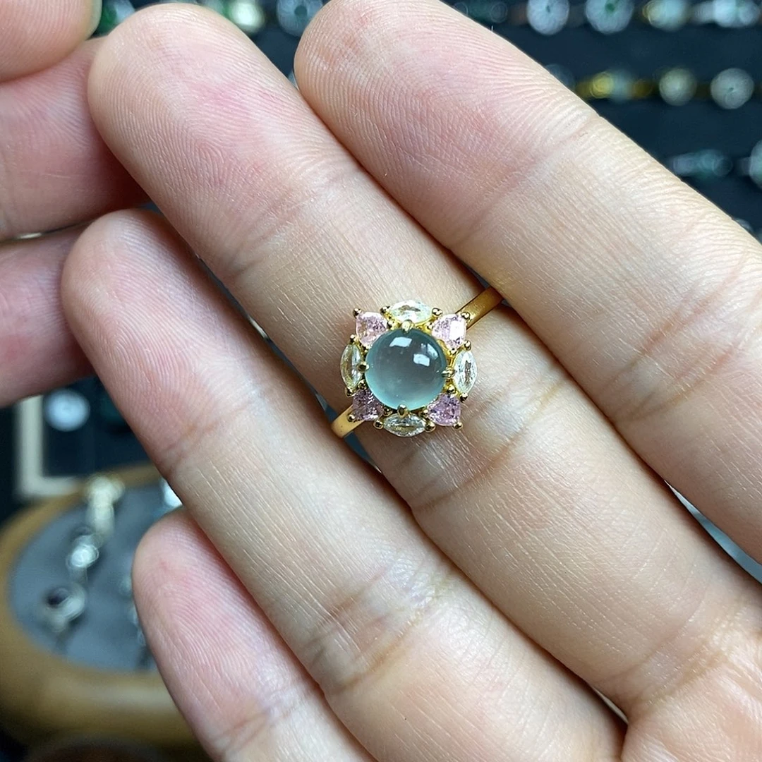 银S925镶嵌戒指翡翠