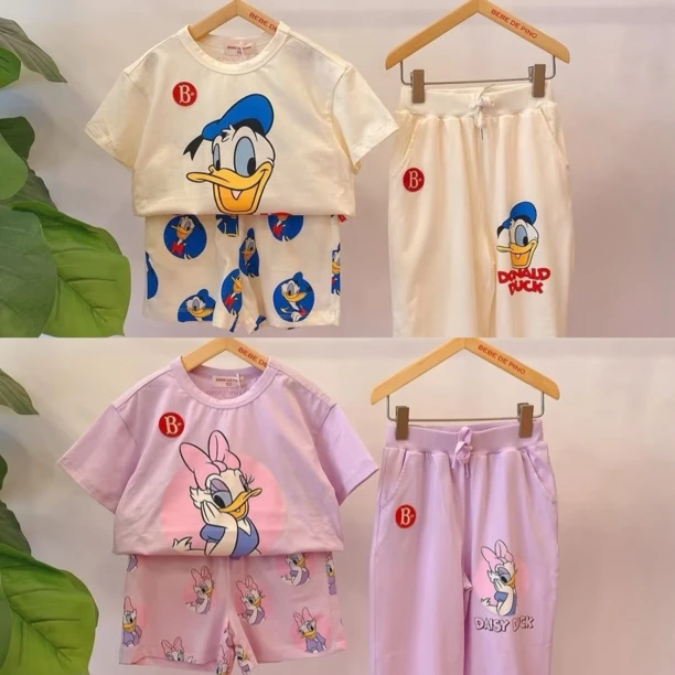 【清货现货】25年新款 be 童装 贝贝 夏款 三件套 唐老鸭 黛丝 套装