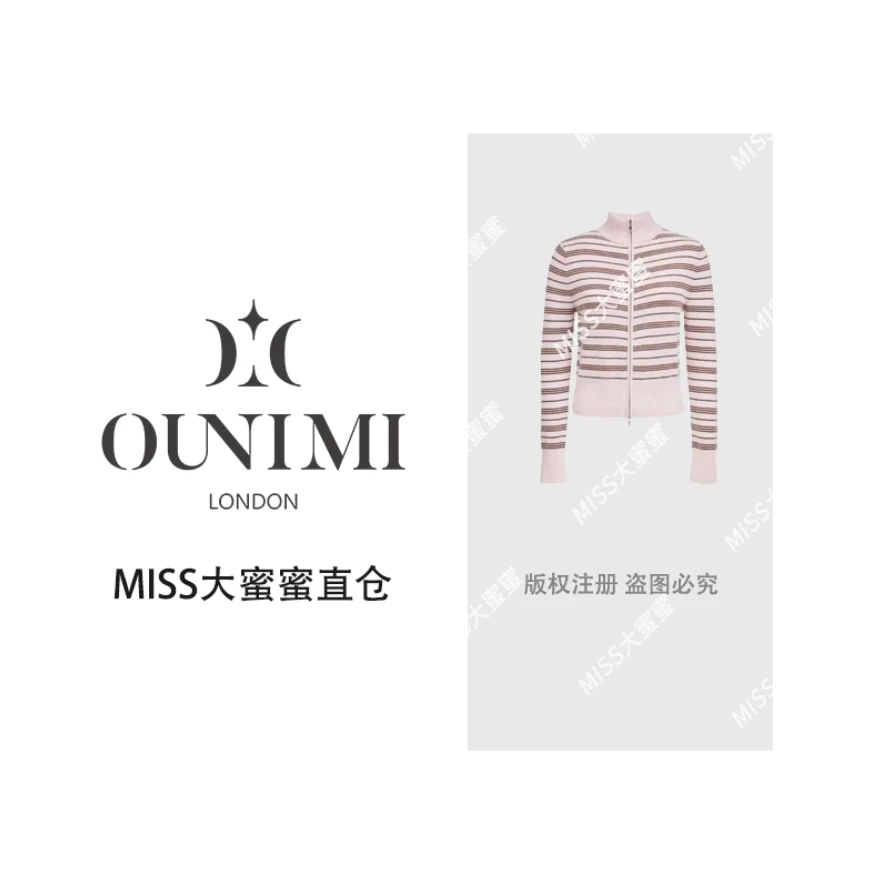 欧倪蜜 OUNIMI 商场同款2025秋季新款撞色条纹上衣L-1155