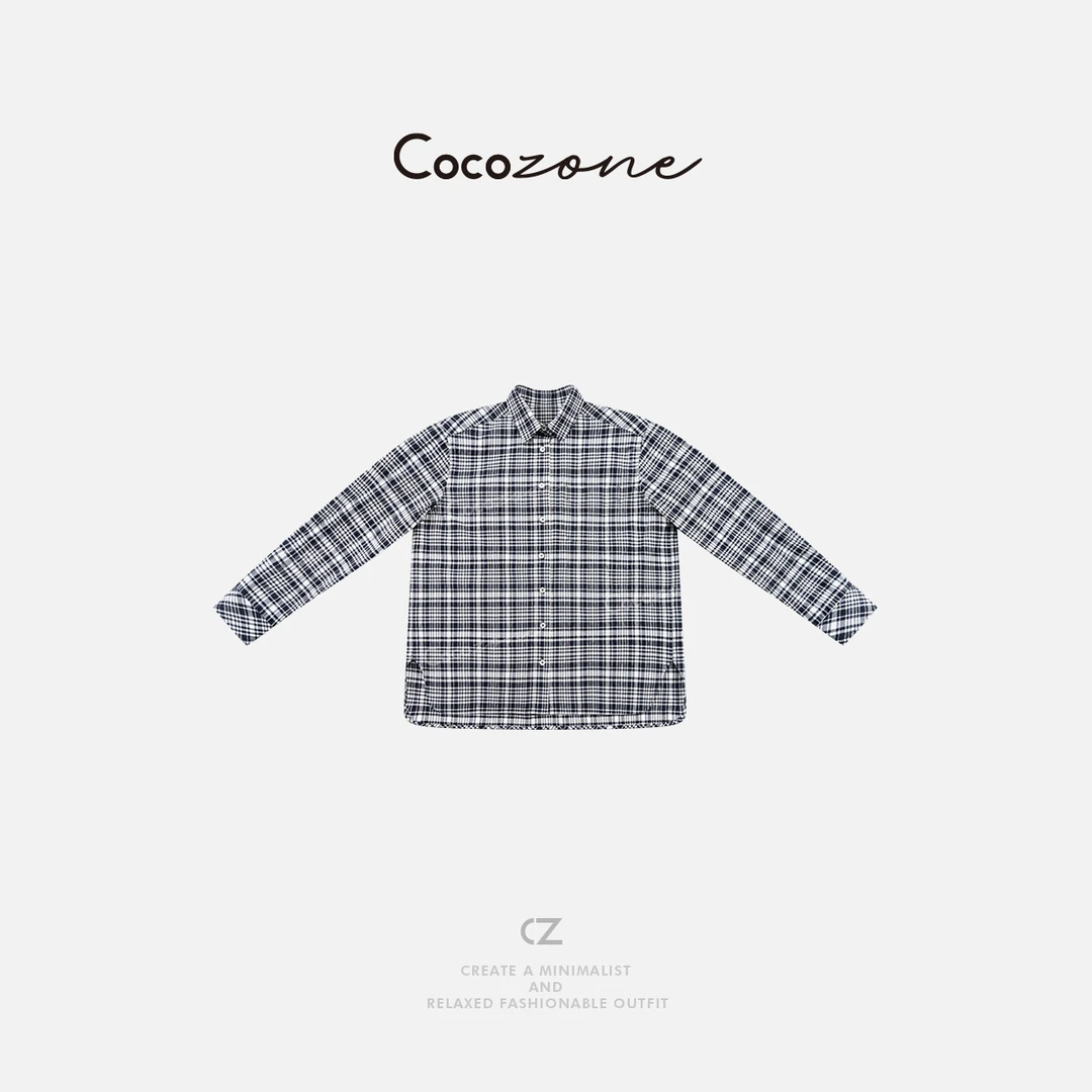 COCO ZONE 刘一一 新款撞色格子百搭休闲女式衬衫CD1A0231