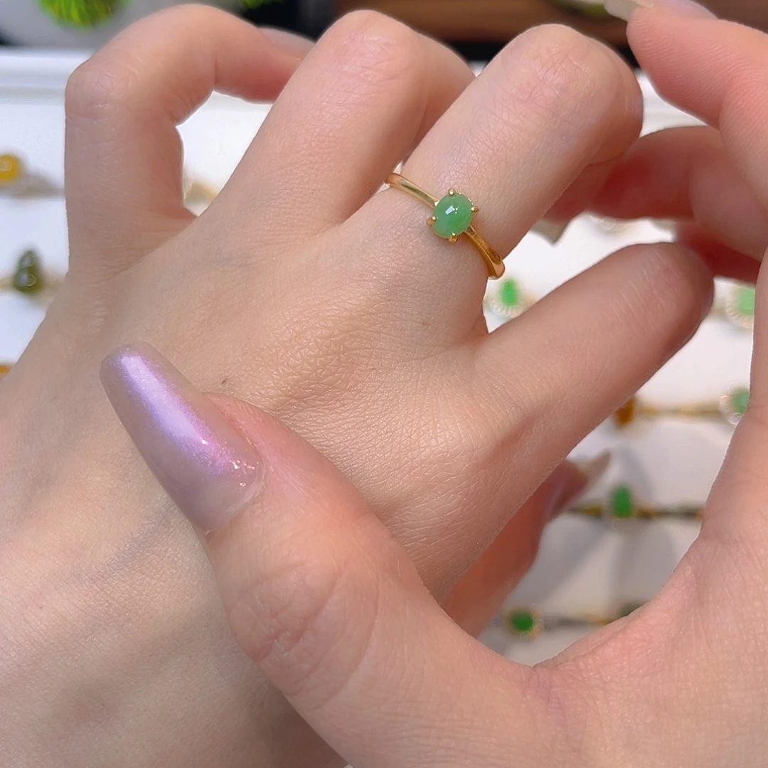 翡翠戒指银S925镶嵌入