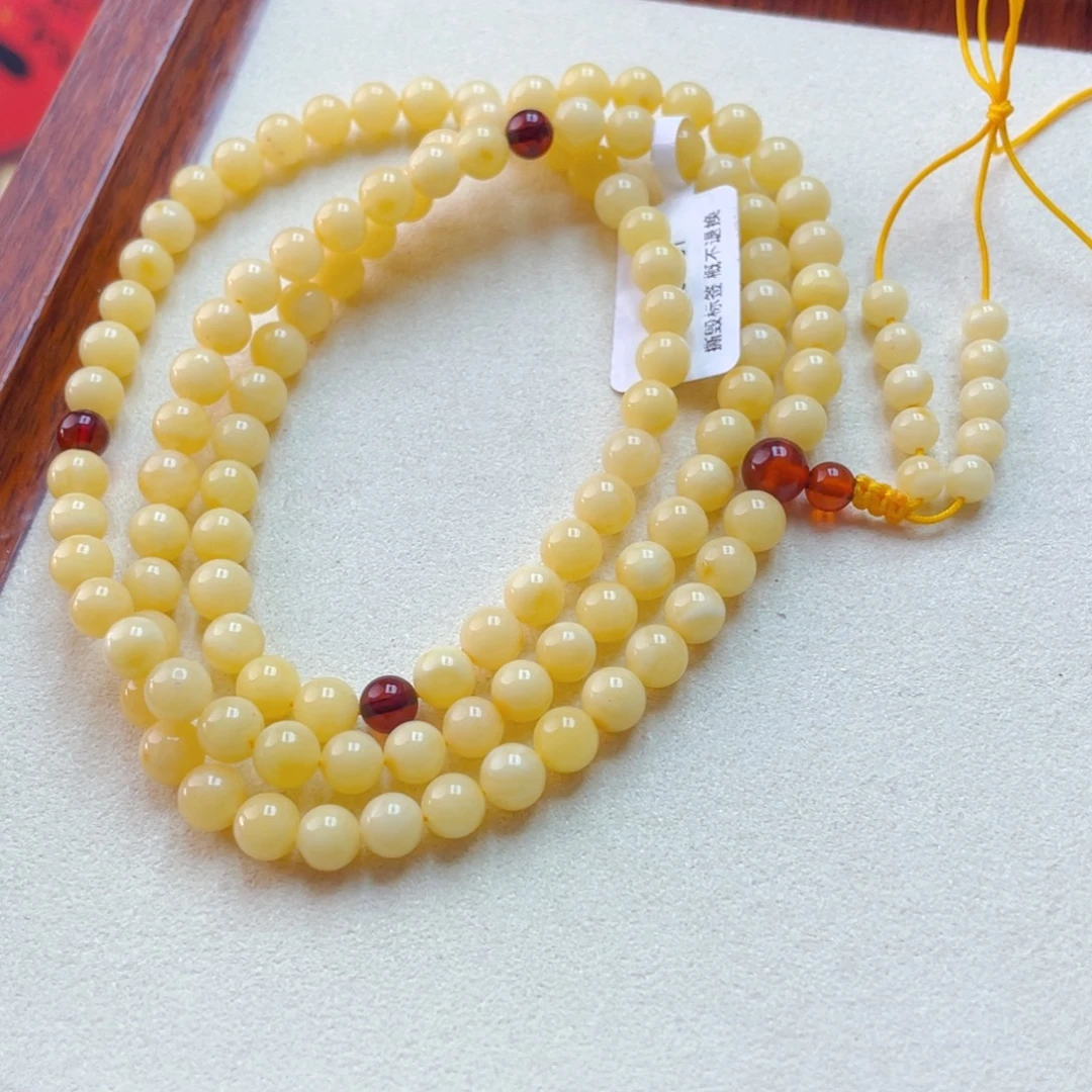 蜜蜡未镶嵌手链蜜蜡佛珠16克