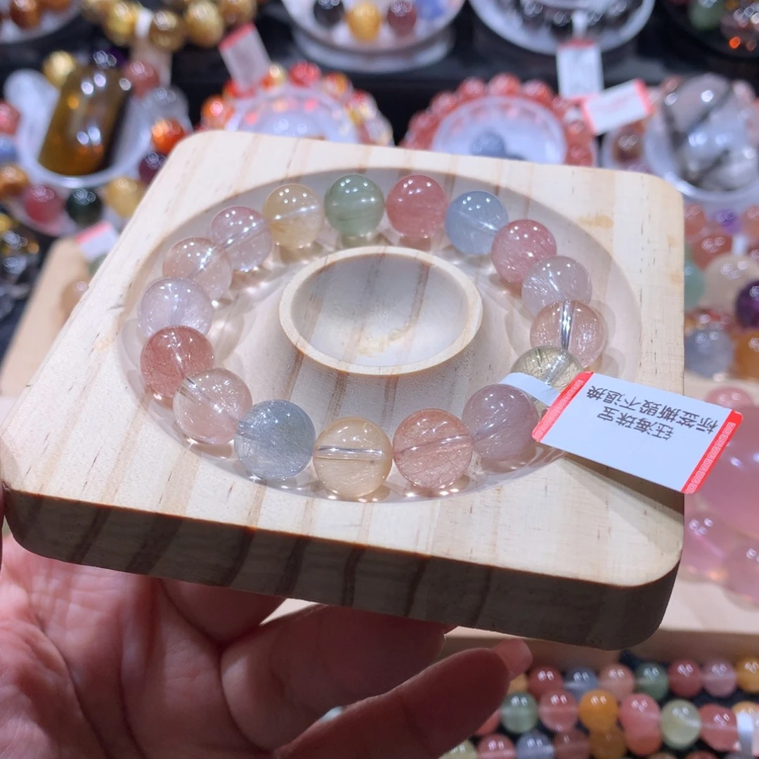 手链未镶嵌水晶钢丝透闪彩兔毛手链11左右