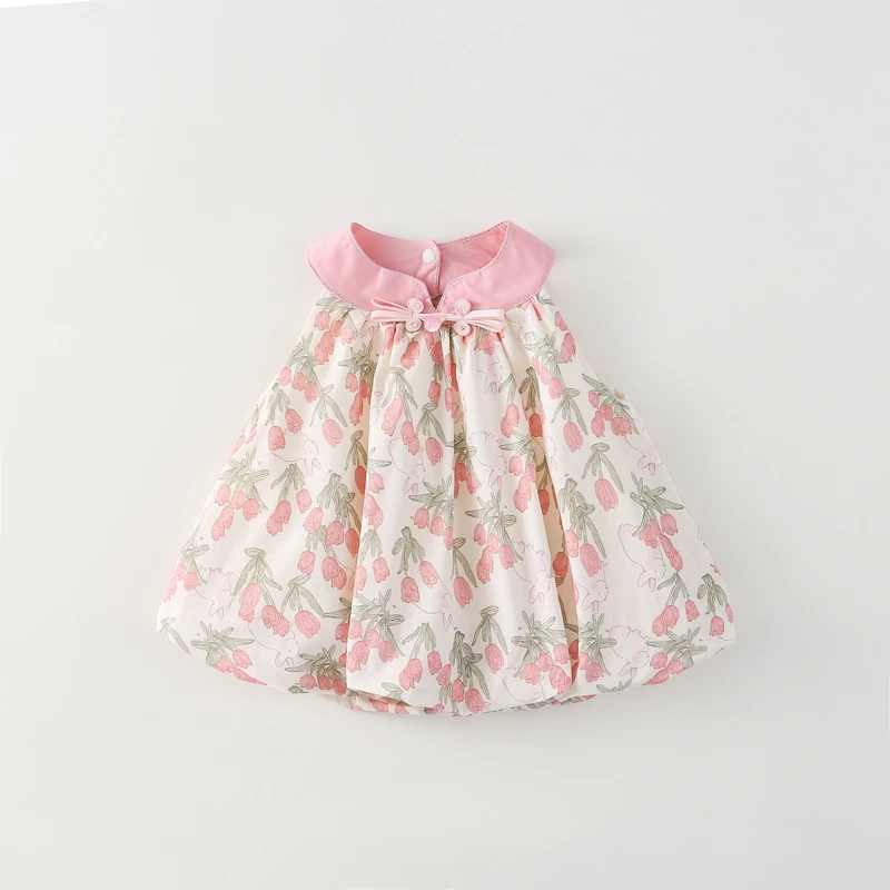 儿童夏季2025新款女童休闲背心公主连衣裙女宝宝洋气时髦夏装薄款